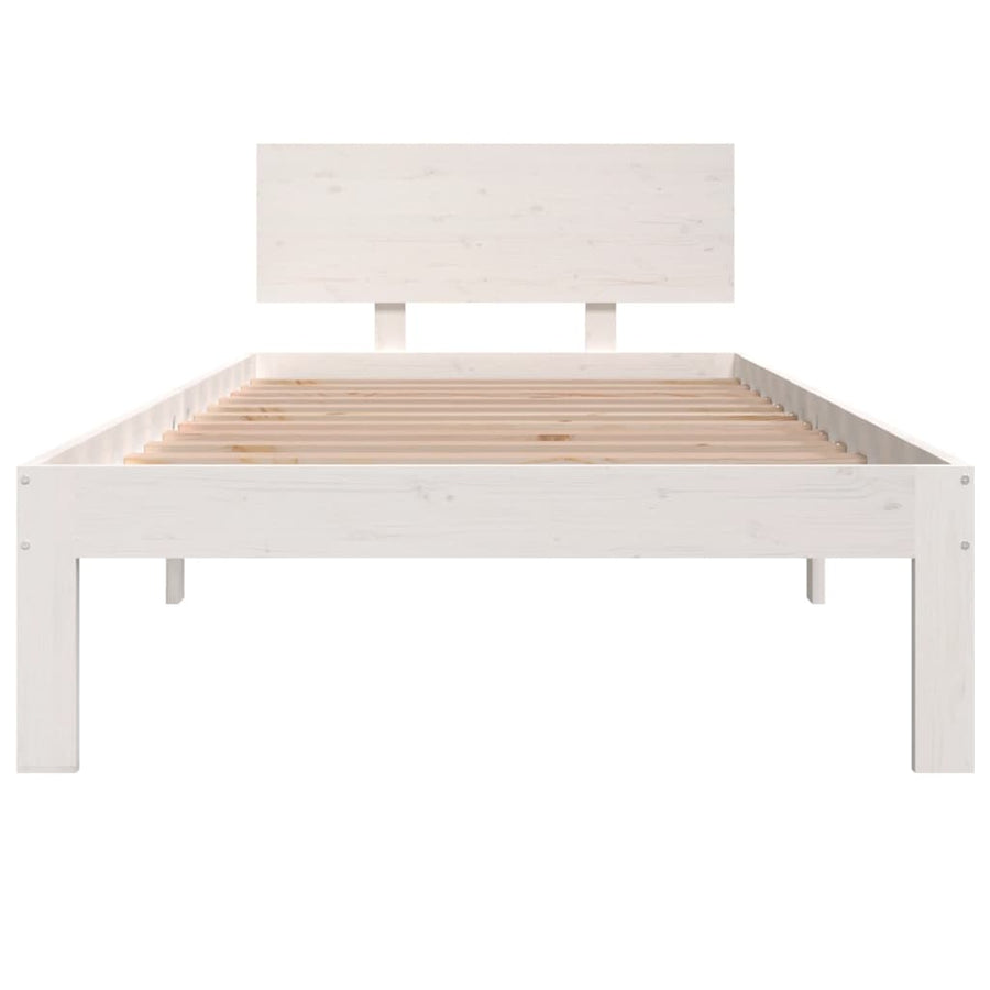 Bedframe Massief Grenenhout 90 x 200 cm Wit