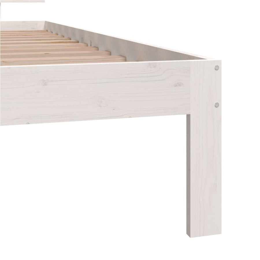 Bedframe Massief Grenenhout 90 x 200 cm Wit