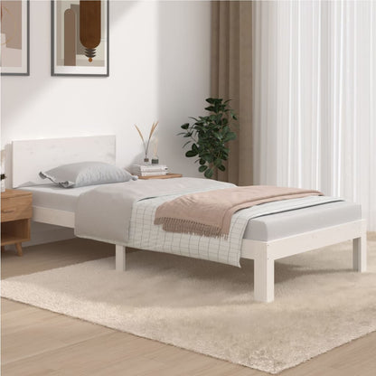 Bedframe Massief Grenenhout 90 x 200 cm Wit