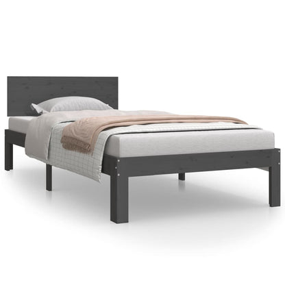 Bedframe Massief Grenenhout 90 x 200 cm Grijs