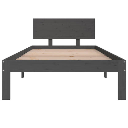 Bedframe Massief Grenenhout 90 x 200 cm Grijs