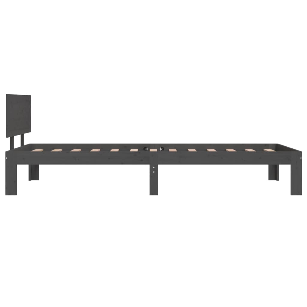 Bedframe Massief Grenenhout 90 x 200 cm Grijs