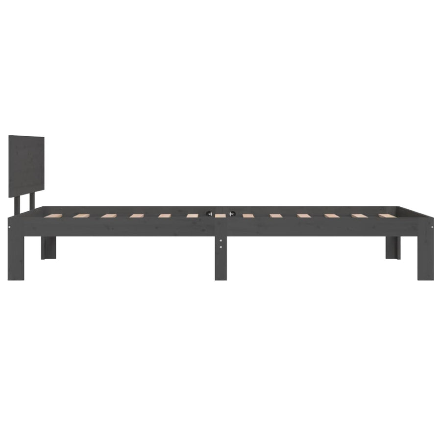 Bedframe Massief Grenenhout 90 x 200 cm Grijs
