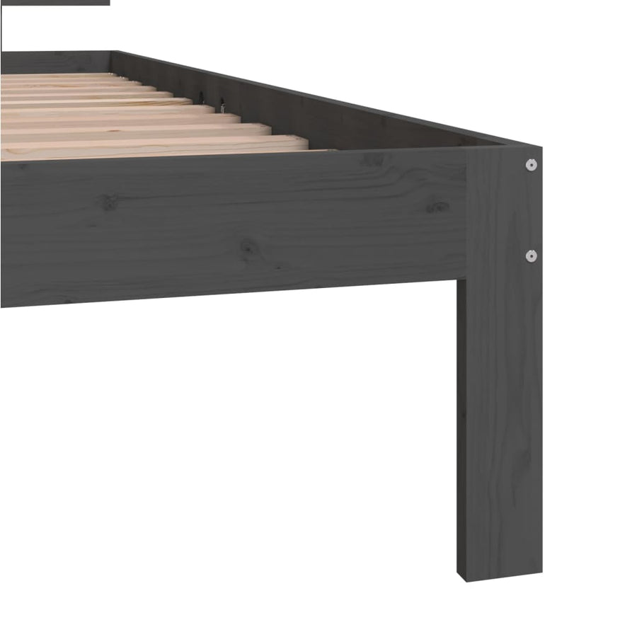 Bedframe Massief Grenenhout 90 x 200 cm Grijs