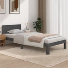 Solid pine wood bed frame grey 90x200 cm