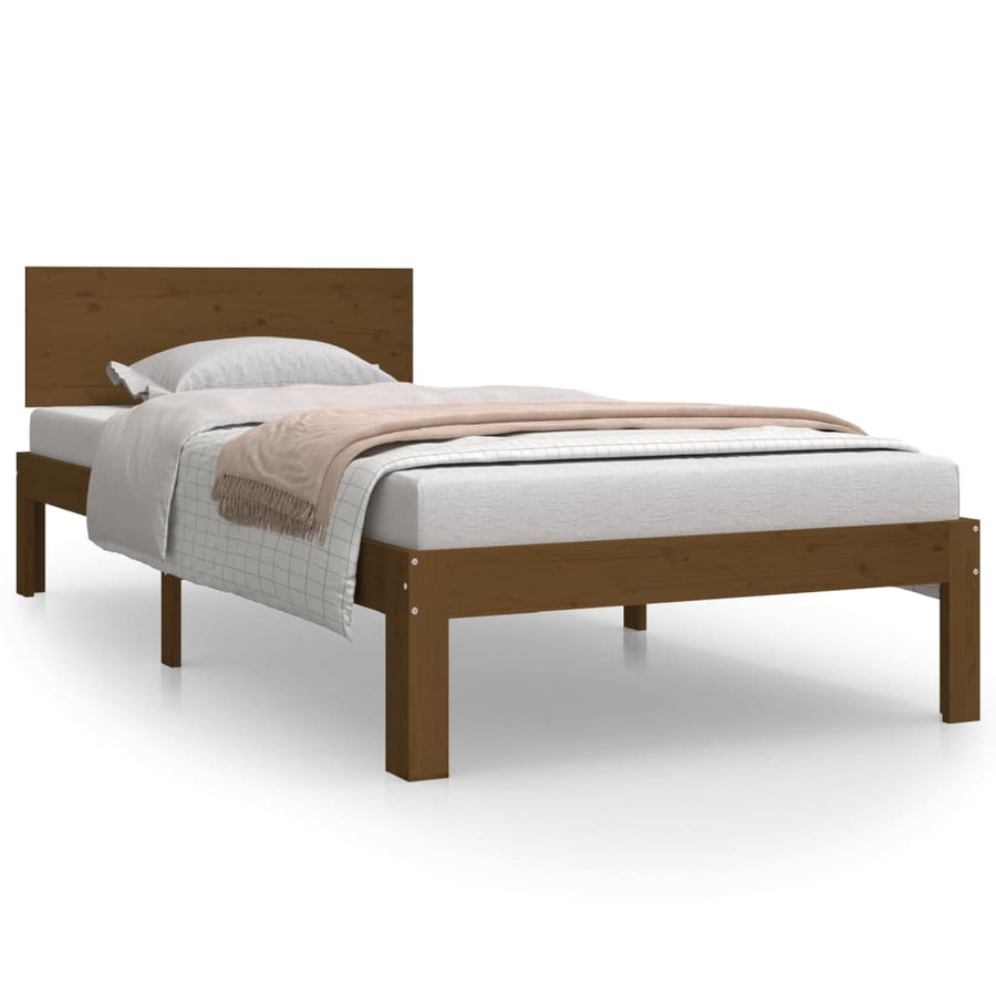 Bedframe Massief Grenenhout 90 x 200 cm Honingbruin