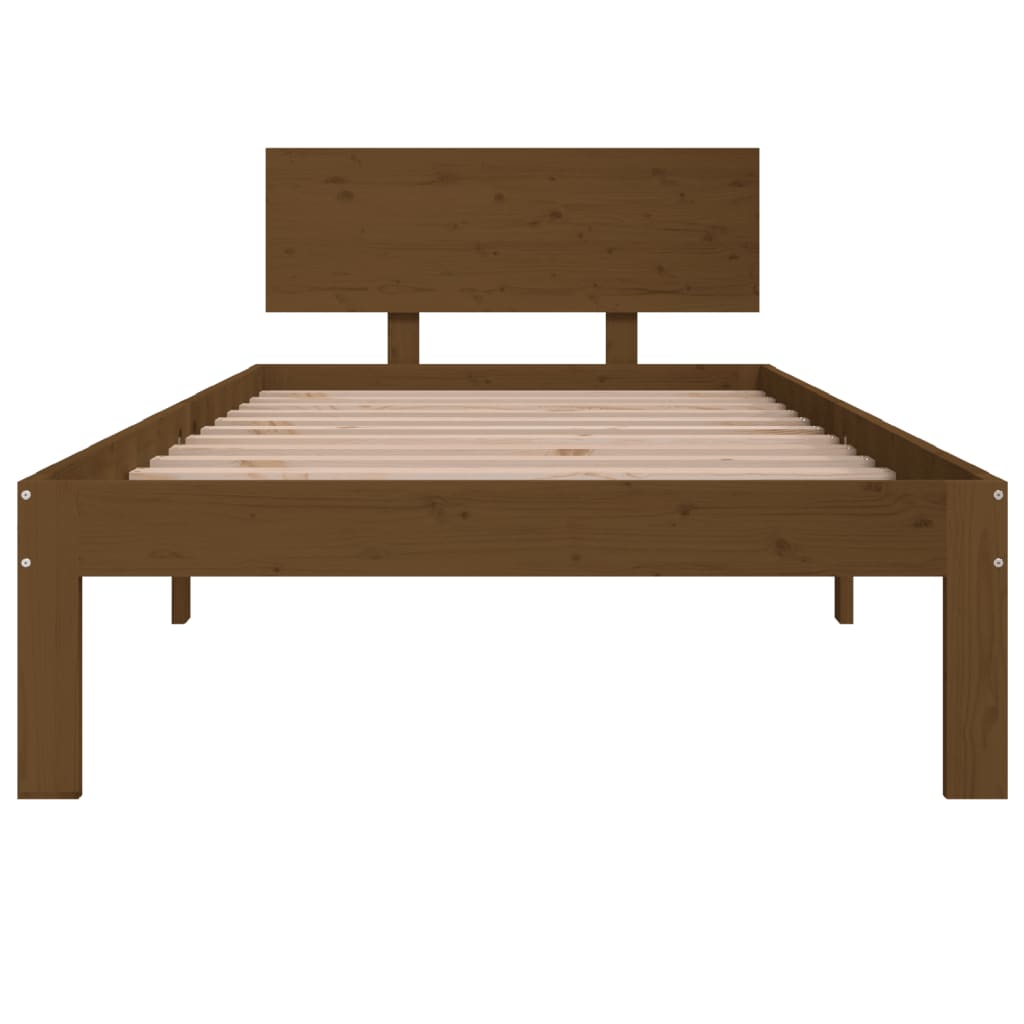 Bedframe Massief Grenenhout 90 x 200 cm Honingbruin