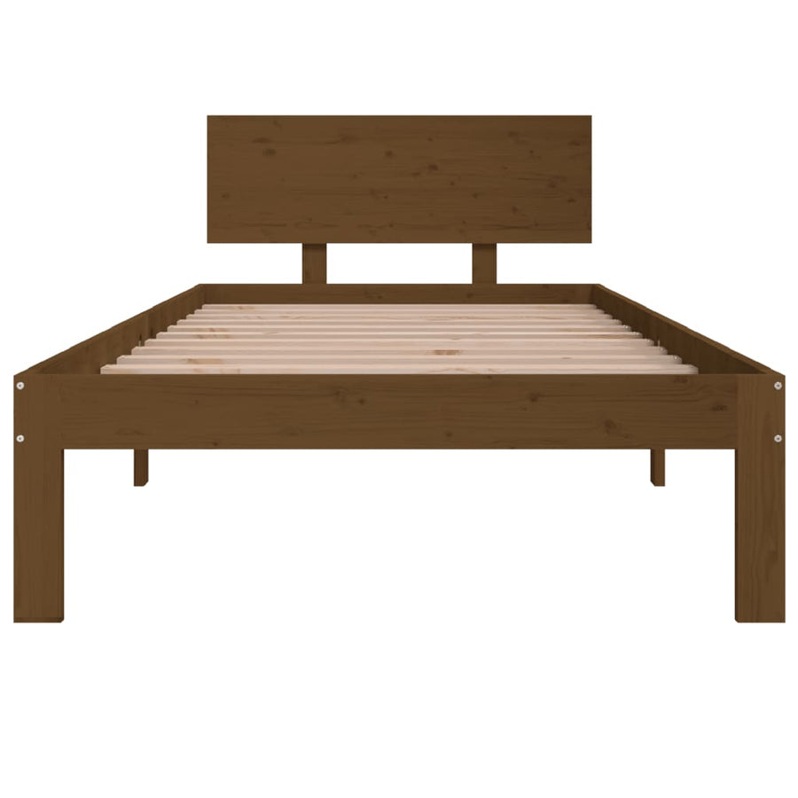 Bedframe Massief Grenenhout 90 x 200 cm Honingbruin