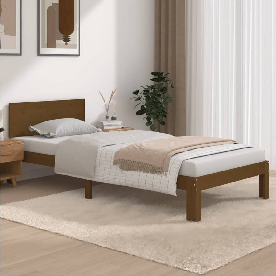 Bedframe Massief Grenenhout 90 x 200 cm Honingbruin