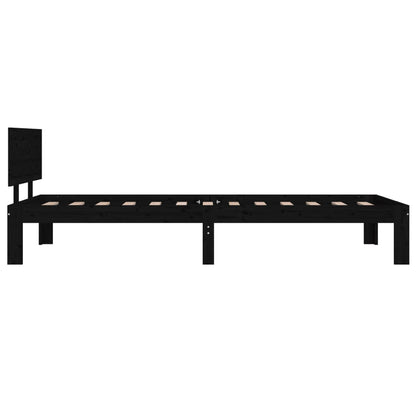 Bedframe Massief Grenenhout 90 x 200 cm Zwart
