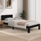 Solid black pine wood bed frame 90x200 cm