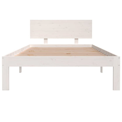 Bedframe Massief Grenenhout 100 x 200 cm Wit
