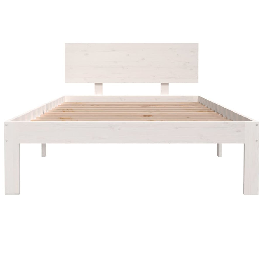 Bedframe Massief Grenenhout 100 x 200 cm Wit