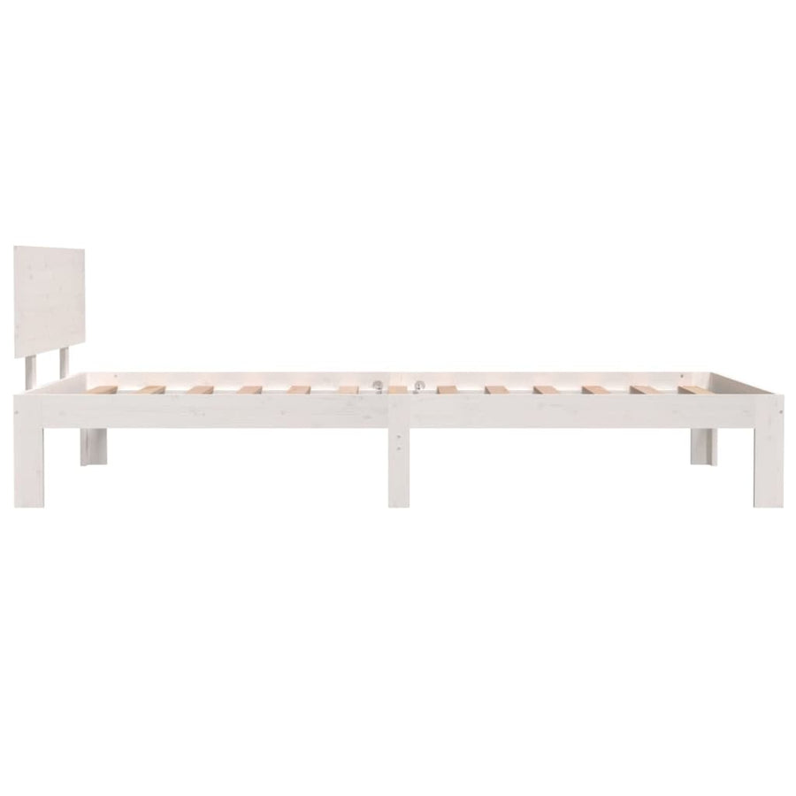 Bedframe Massief Grenenhout 100 x 200 cm Wit
