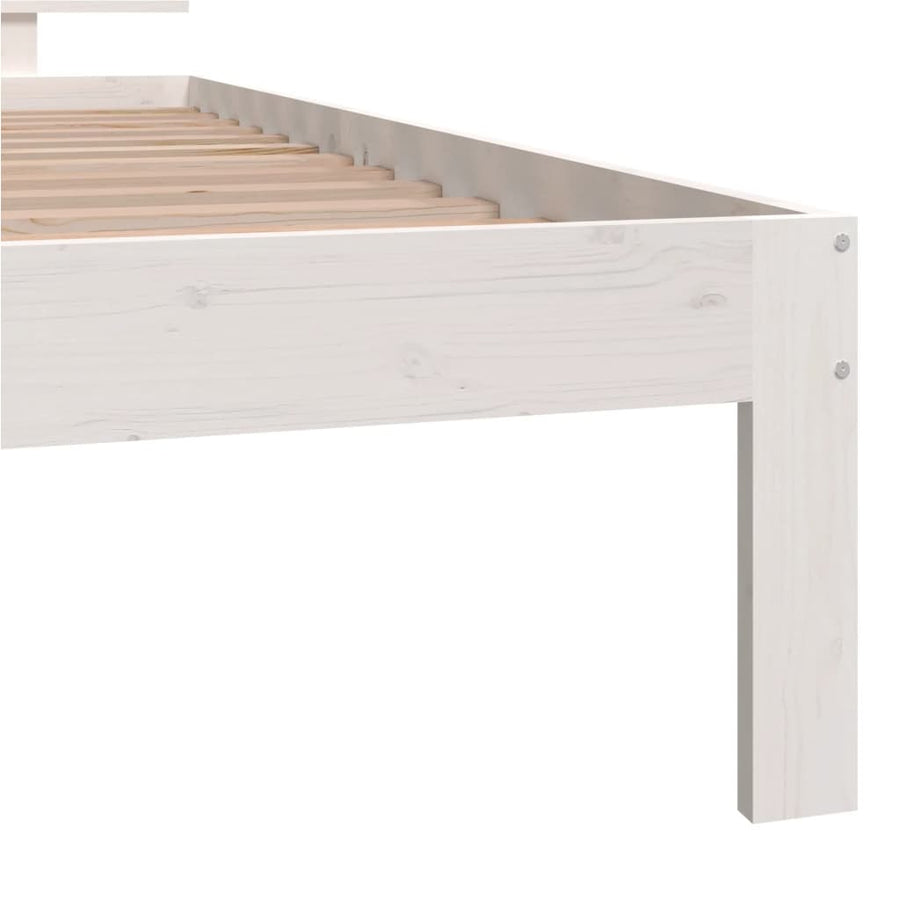 Bedframe Massief Grenenhout 100 x 200 cm Wit