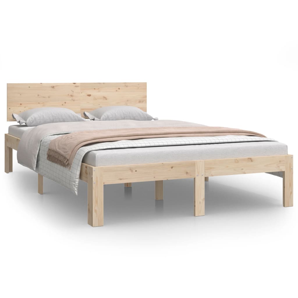 Bedframe Massief Grenenhout 120 x 200 cm Naturel