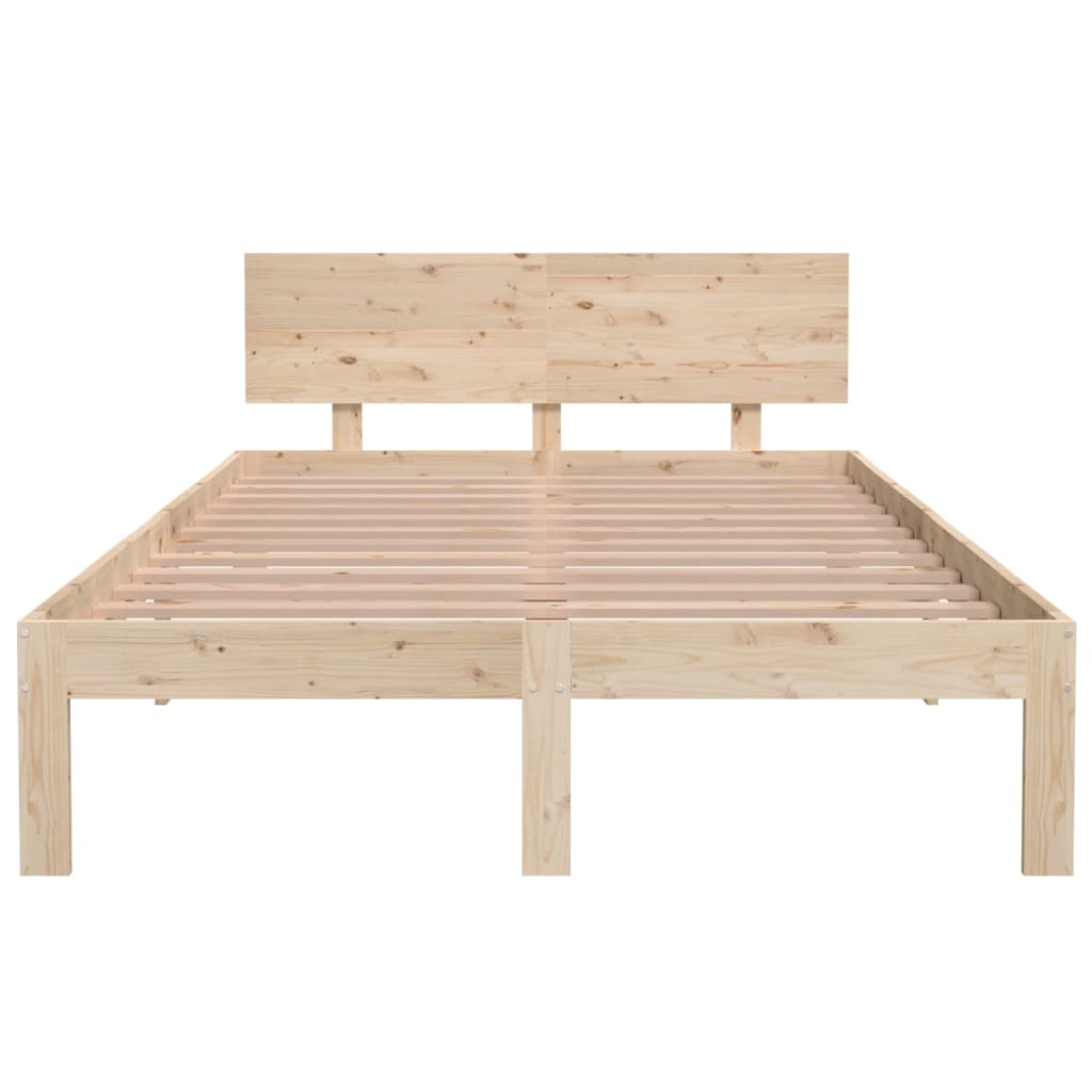 Bedframe Massief Grenenhout 120 x 200 cm Naturel