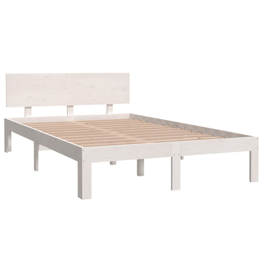 Bedframe Massief Grenenhout 120 x 200 cm Wit