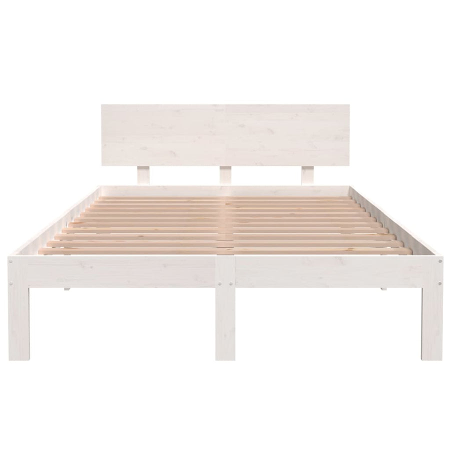Bedframe Massief Grenenhout 120 x 200 cm Wit