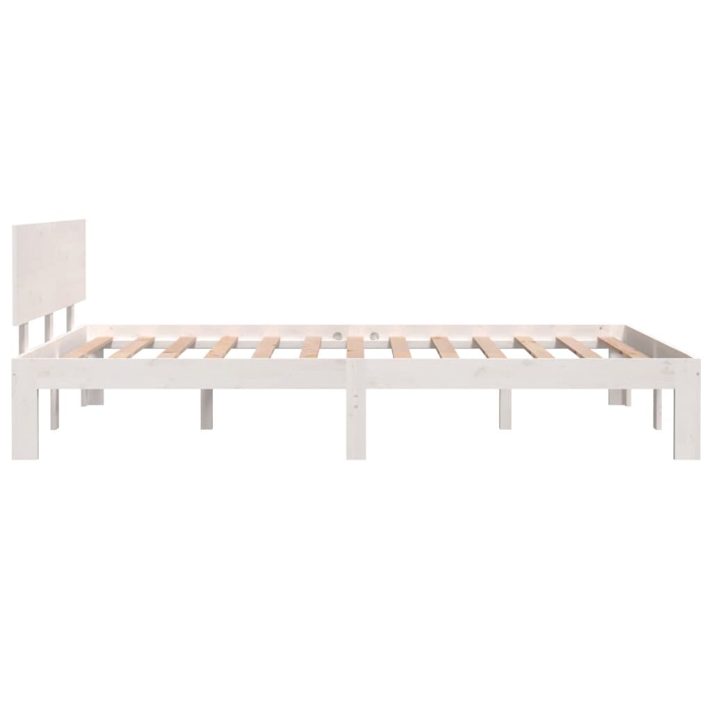 Bedframe Massief Grenenhout 120 x 200 cm Wit