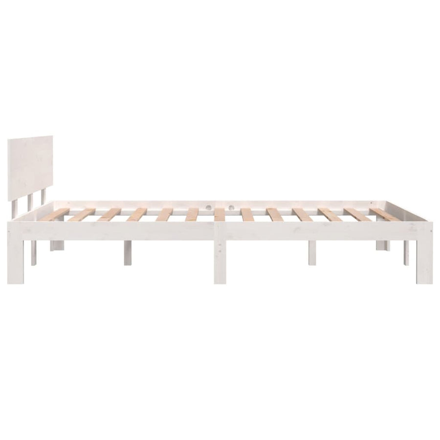 Bedframe Massief Grenenhout 120 x 200 cm Wit