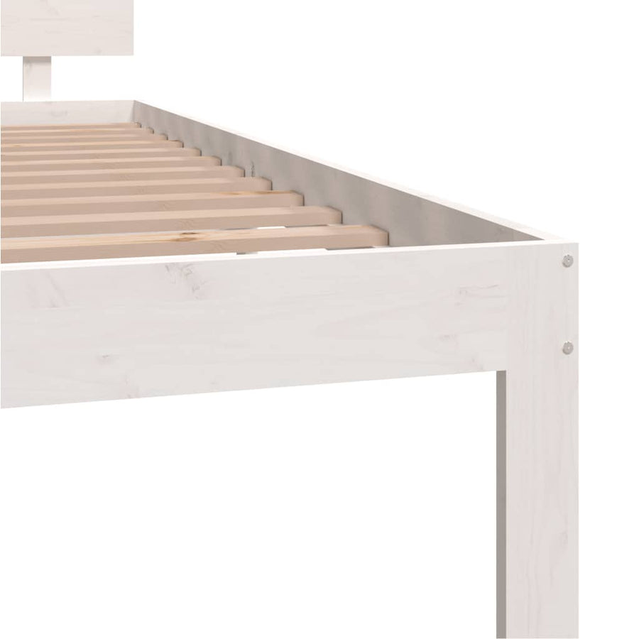 Bedframe Massief Grenenhout 120 x 200 cm Wit