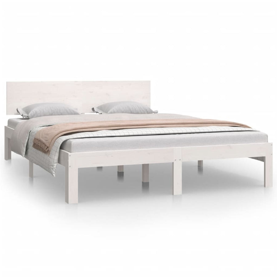 Bedframe Massief Grenenhout 140 x 200 cm Wit