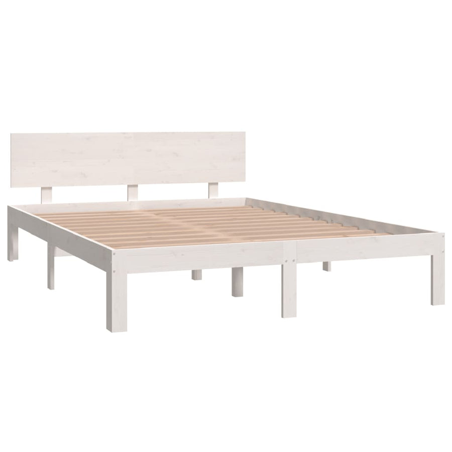 Bedframe Massief Grenenhout 140 x 200 cm Wit