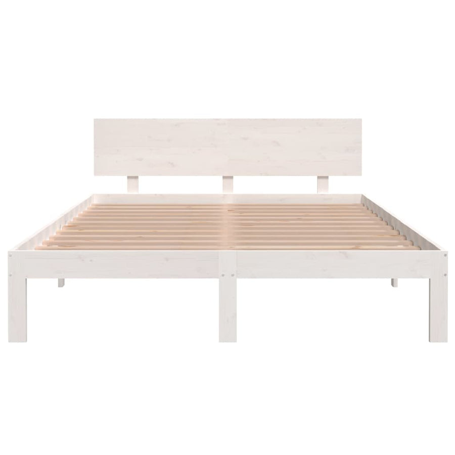 Bedframe Massief Grenenhout 140 x 200 cm Wit