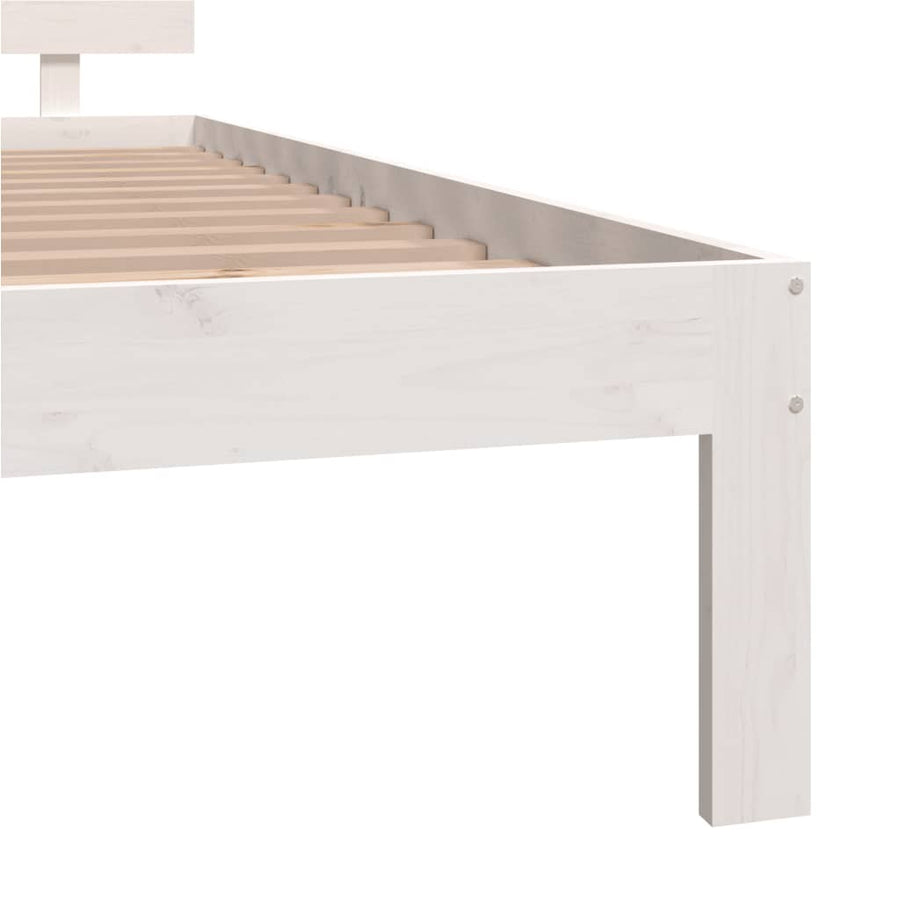 Bedframe Massief Grenenhout 140 x 200 cm Wit