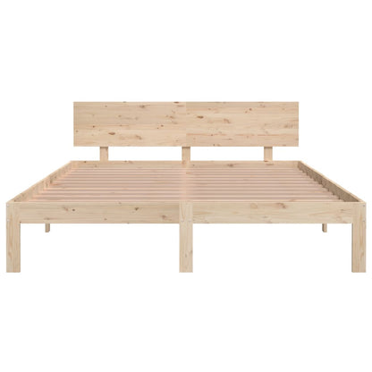 Bedframe Massief Hout King Size 150 x 200 cm Naturel