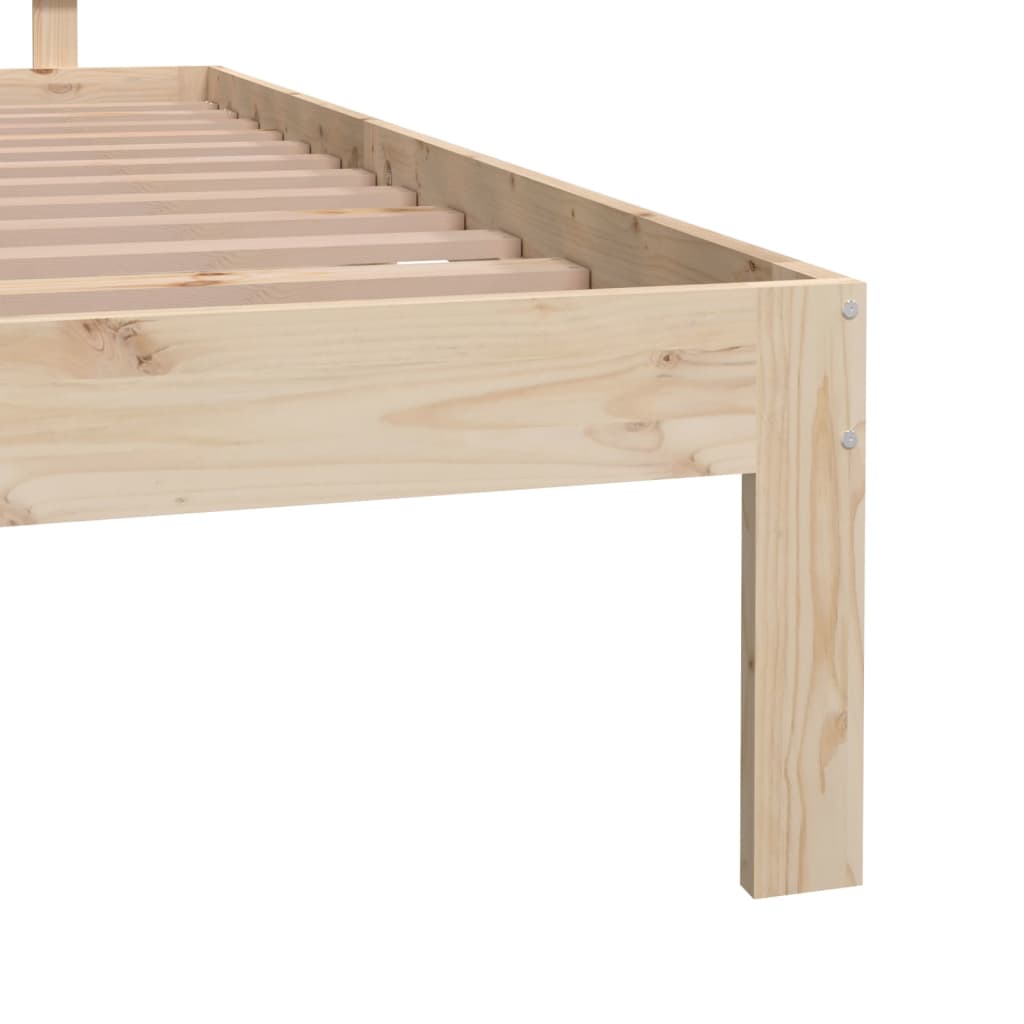Bedframe Massief Hout King Size 150 x 200 cm Naturel