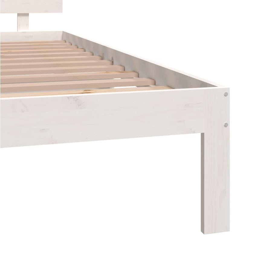 Bedframe Massief Hout King Size 150 x 200 cm Wit