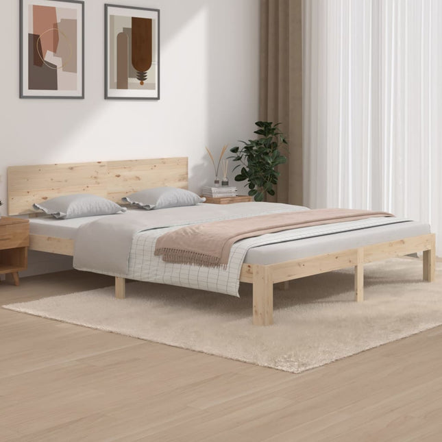 Bedframe Massief Grenenhout 160 x 200 cm Naturel