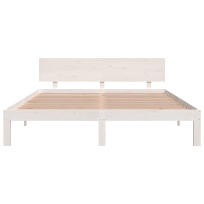 Bedframe Massief Grenenhout 160 x 200 cm Wit