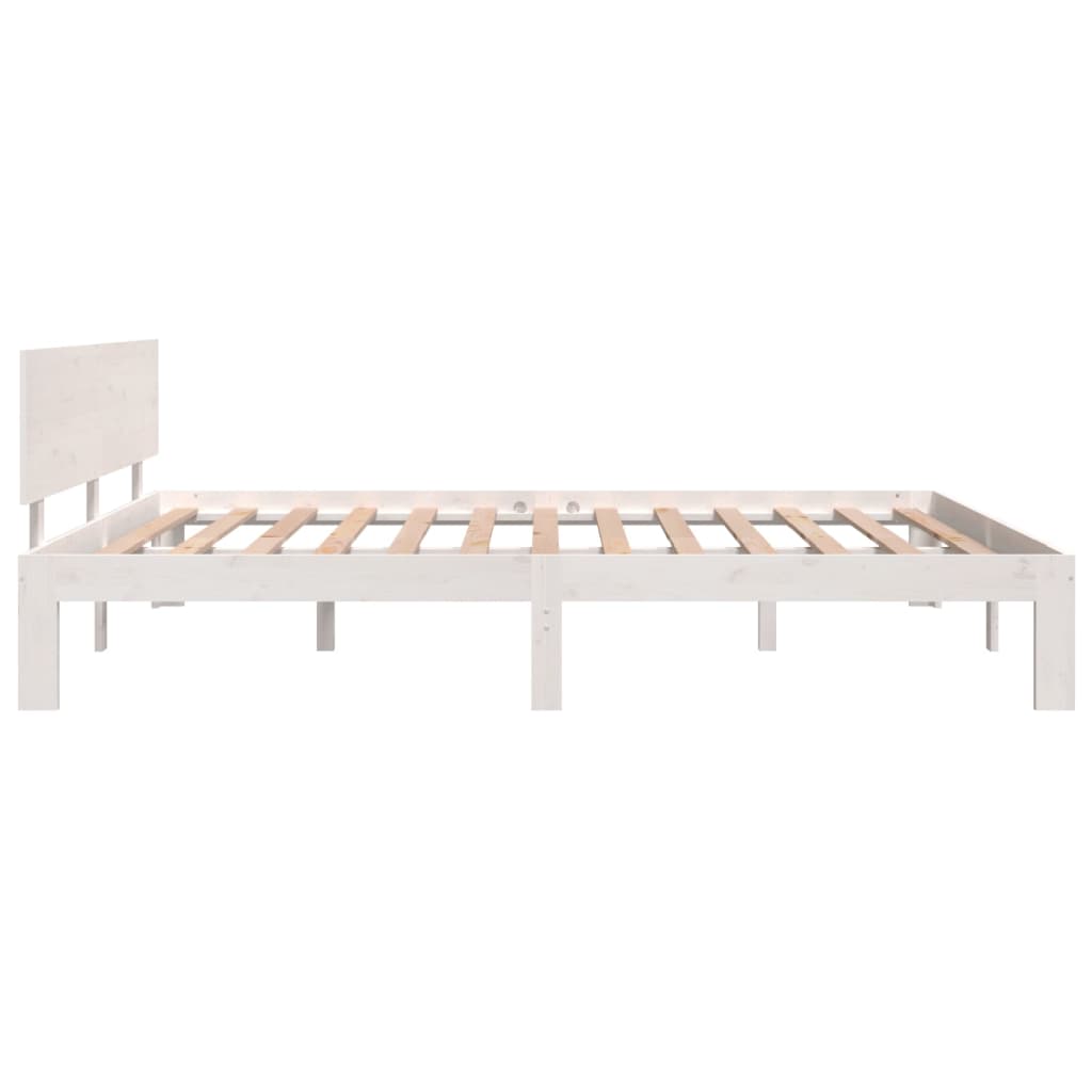 Bedframe Massief Grenenhout 160 x 200 cm Wit