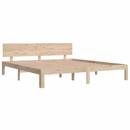 Bedframe Massief Hout Super King Size 180 x 200 cm Naturel