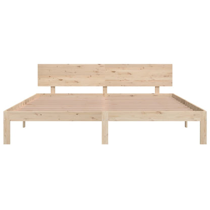 Bedframe Massief Hout Super King Size 180 x 200 cm Naturel
