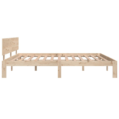Bedframe Massief Hout Super King Size 180 x 200 cm Naturel