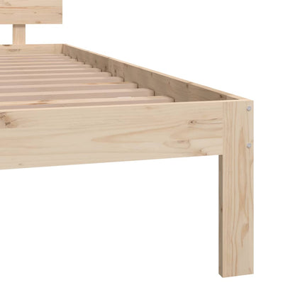 Bedframe Massief Hout Super King Size 180 x 200 cm Naturel