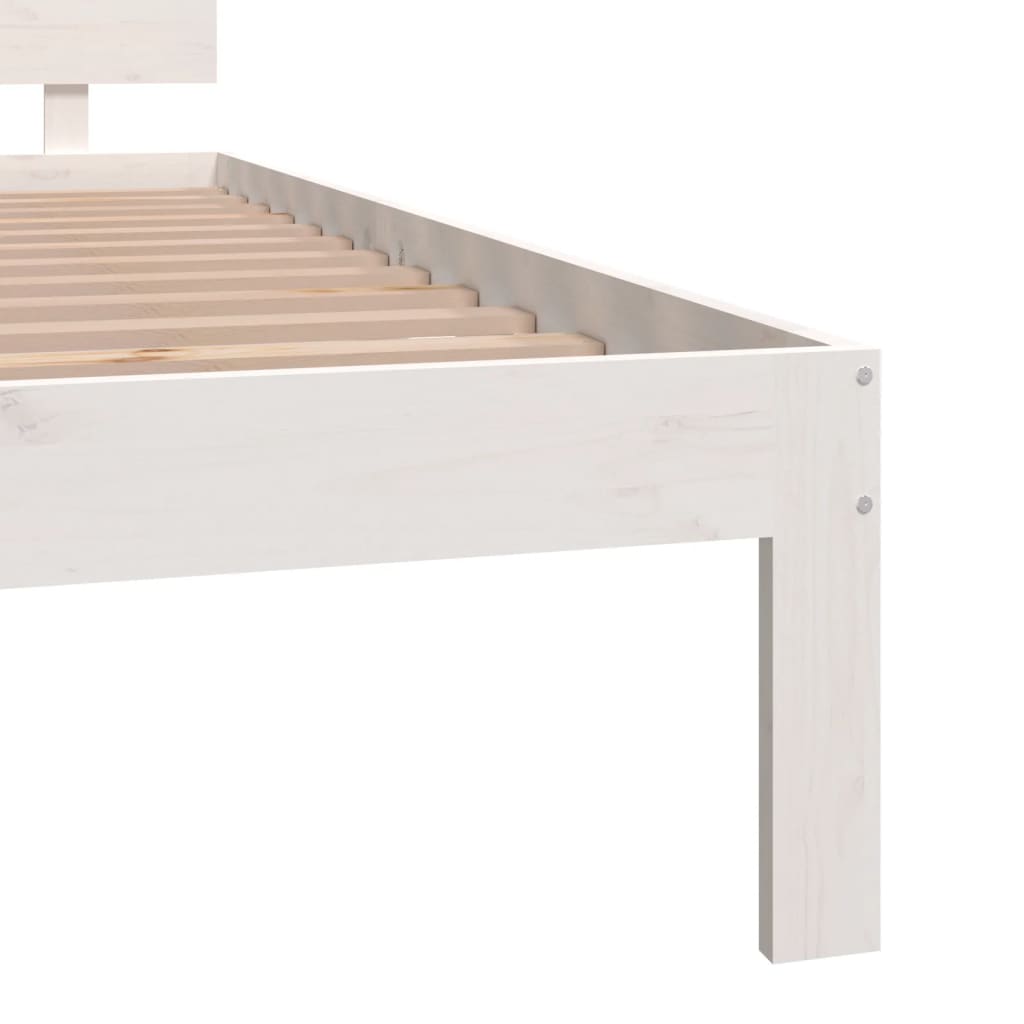 Bedframe Massief Hout Super King 180 x 200 cm Wit