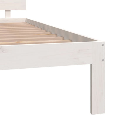 Bedframe Massief Hout Super King 180 x 200 cm Wit