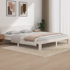 Bedframe massief grenenhout wit 180x200 cm