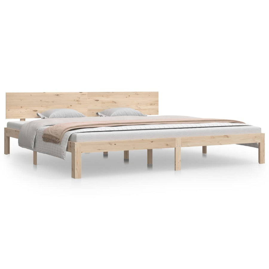 Bedframe Massief Grenenhout 200 x 200 cm Naturel