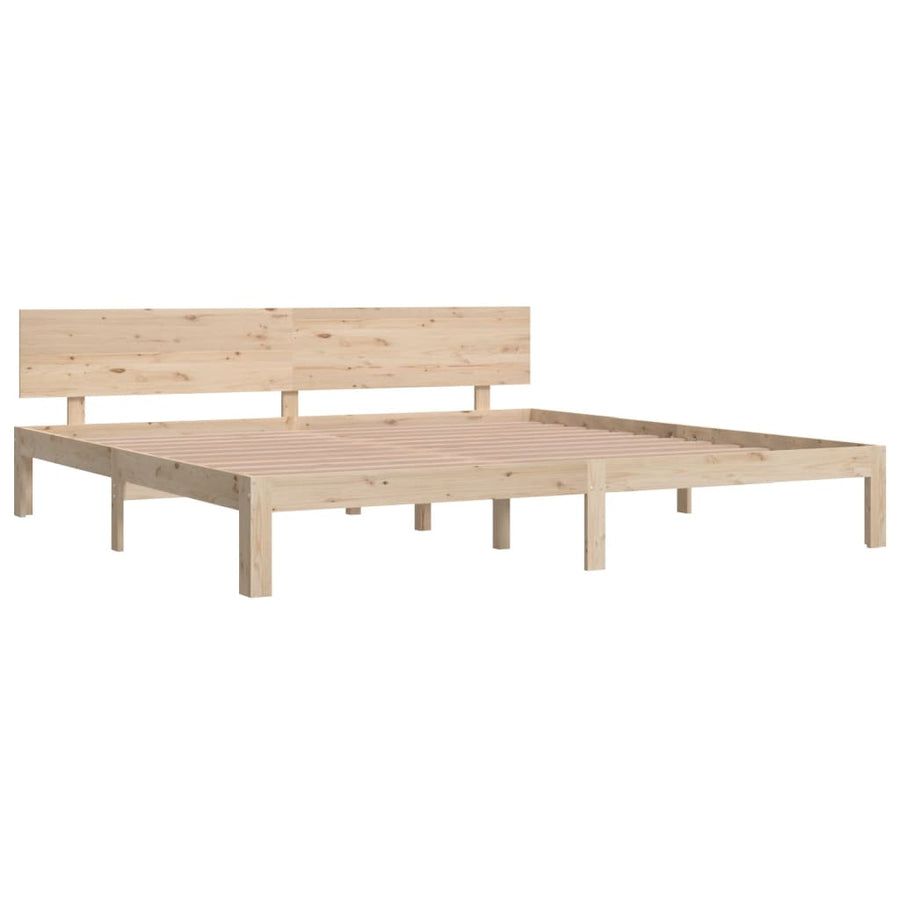 Bedframe Massief Grenenhout 200 x 200 cm Naturel