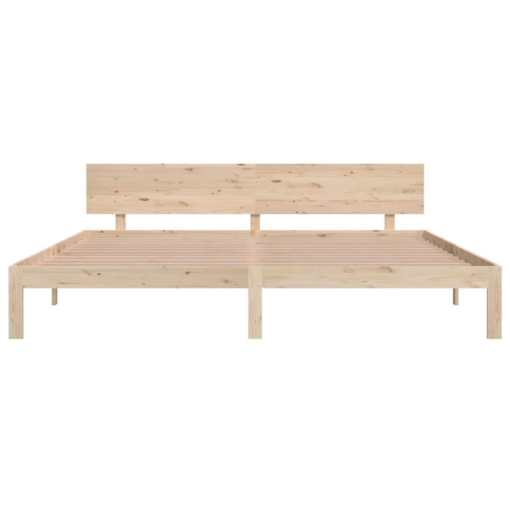 Bedframe Massief Grenenhout 200 x 200 cm Naturel