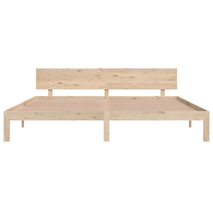 Bedframe Massief Grenenhout 200 x 200 cm Naturel