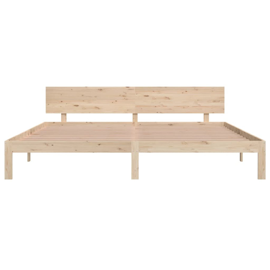 Bedframe Massief Grenenhout 200 x 200 cm Naturel