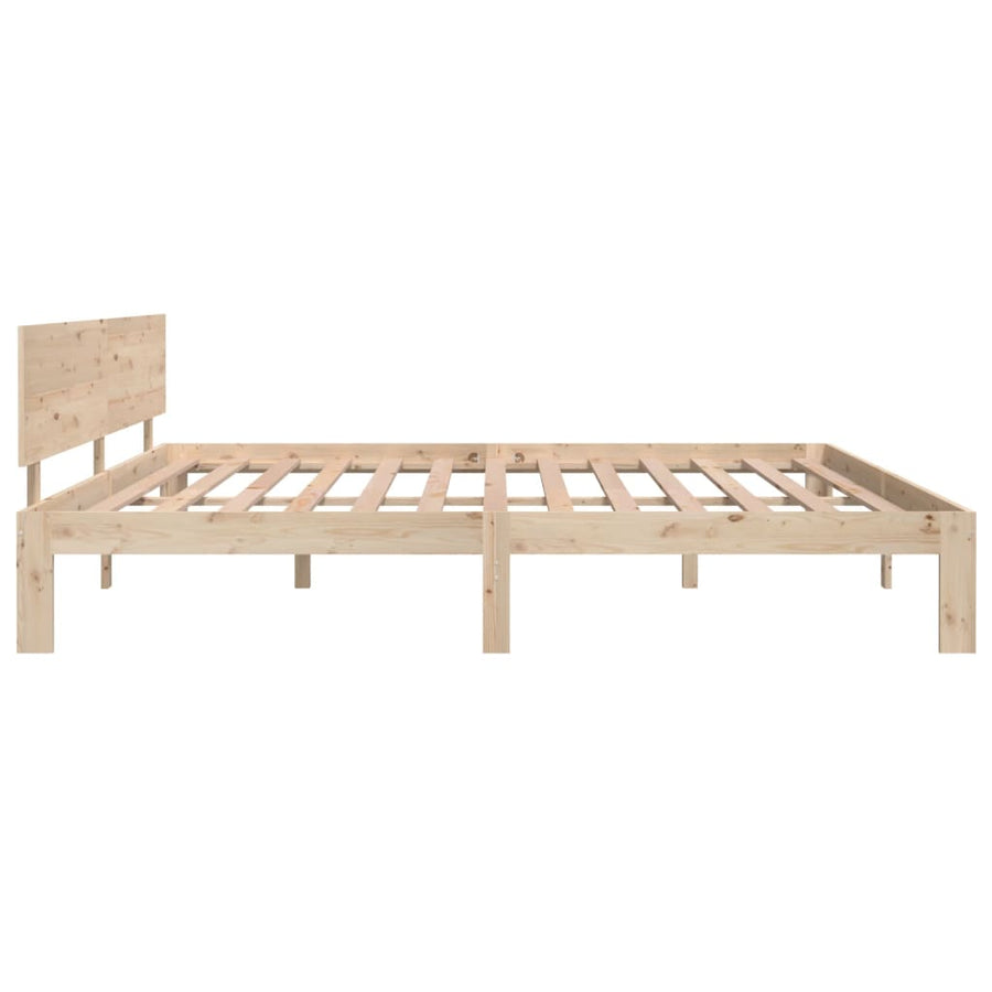 Bedframe Massief Grenenhout 200 x 200 cm Naturel