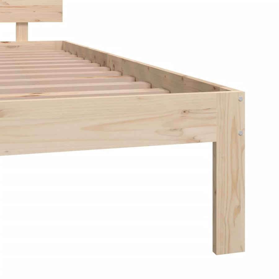 Bedframe Massief Grenenhout 200 x 200 cm Naturel